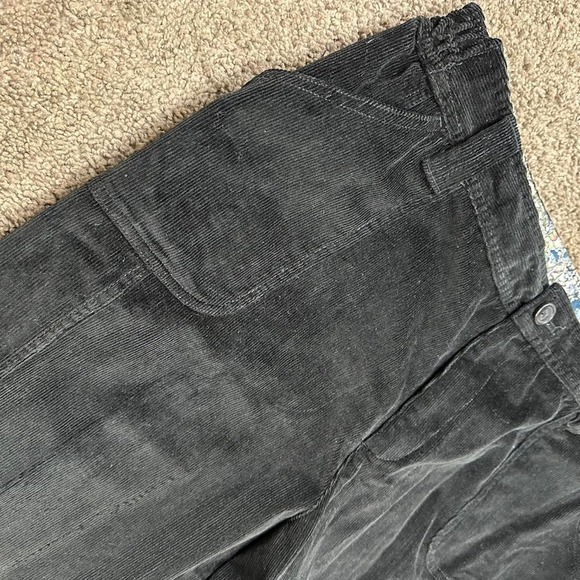 Preswick & Moore Black corduroy pants trousers with button fly pockets woman 20w - Picture 5 of 8